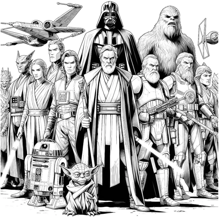 malvorlage-intergalaktische-helden-und-charaktere