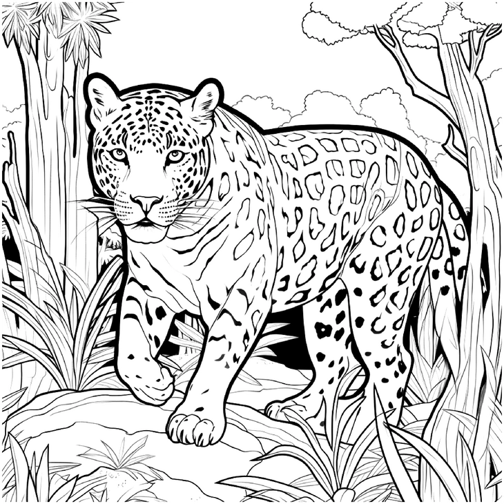 malvorlage-jaguar-in-der-natur