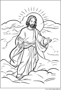 malvorlage-jesus-christus-auf-wolken-ostern
