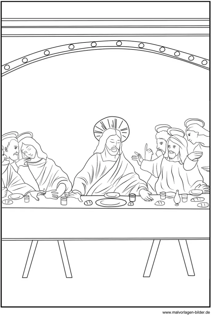malvorlage-jesus-und-die-apostel-letztes-abendmahl