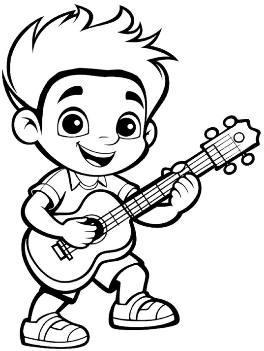 malvorlage-junge-mit-gitarre-ausmalen