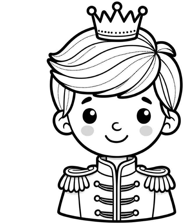 malvorlage-junge-mit-krone-und-kostuem