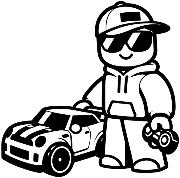 malvorlage-junge-mit-spielzeugauto-ausmalen