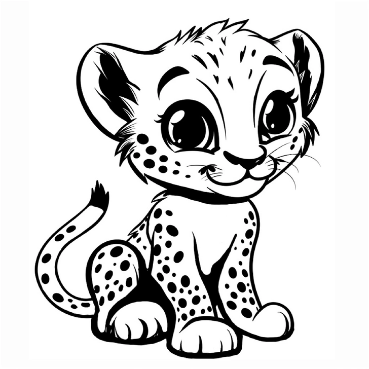 malvorlage-junger-leopard-ausmalen