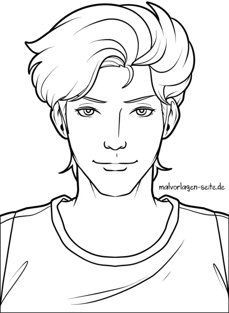 malvorlage-junger-mann-ausmalen