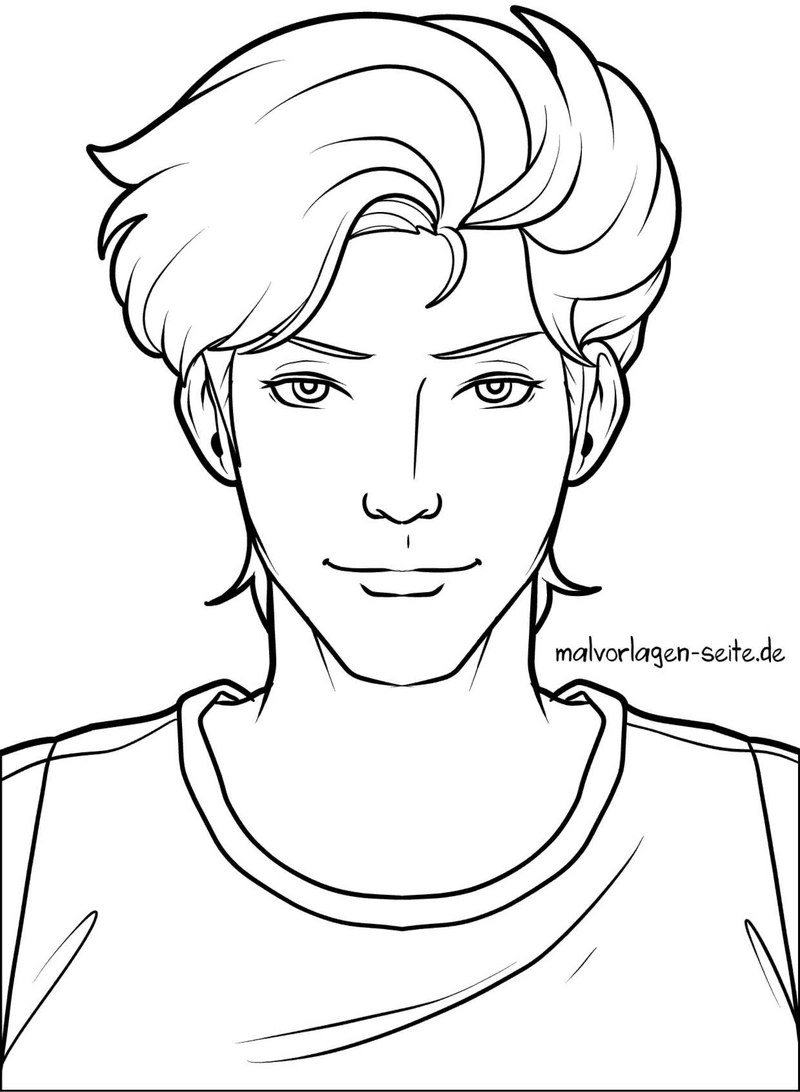 malvorlage-junger-mann-ausmalen