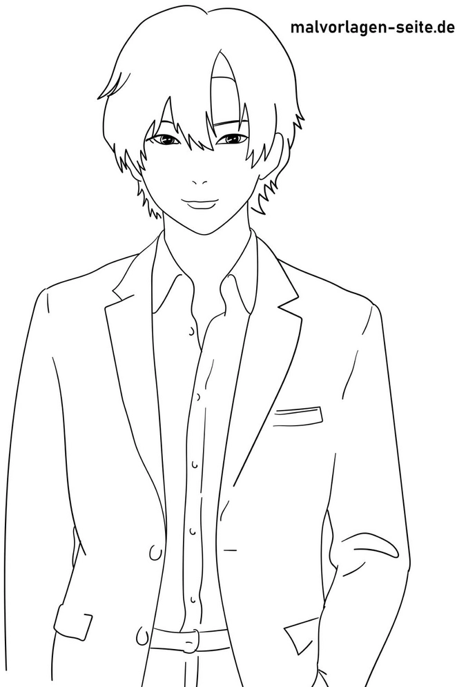 malvorlage-junger-mann-im-anzug