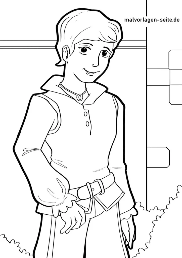 malvorlage-junger-mann-in-traditionellem-outfit