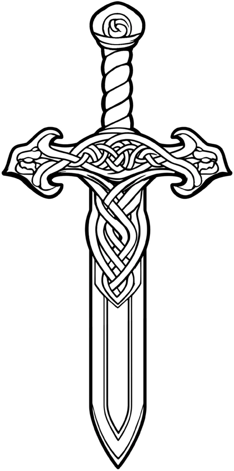 malvorlage-kaeltisches-schwert-mit-mustern