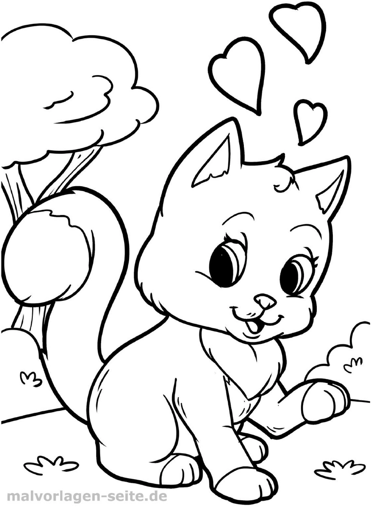 malvorlage-kaetzchen-in-der-natur