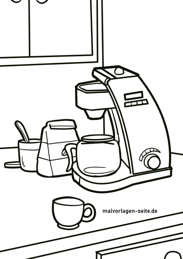 malvorlage-kaffeeautomat-mit-kanne-und-zuckerdose