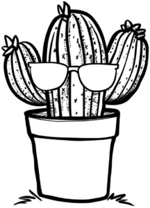 malvorlage-kaktus-mit-sonnenbrille