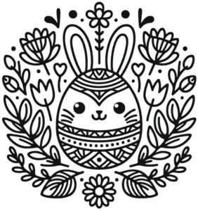 malvorlage-kaninchen-blumen-ostern
