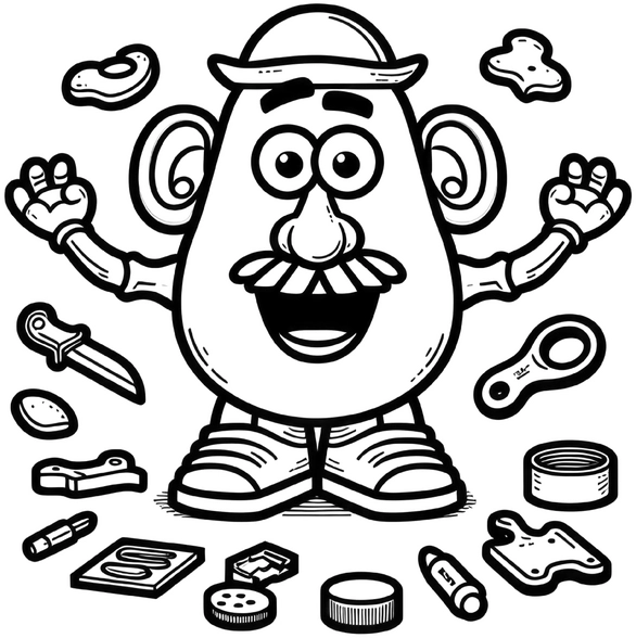 malvorlage-kartoffelmann-mit-spielzeug