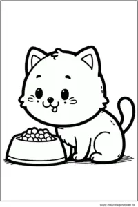 malvorlage-katze-beim-fressen