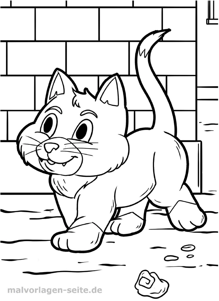 malvorlage-katze-durch-die-stadt