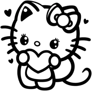 malvorlage-katze-mit-herz-und-schleife