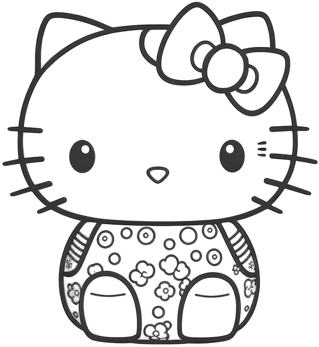 malvorlage-katze-mit-schleife