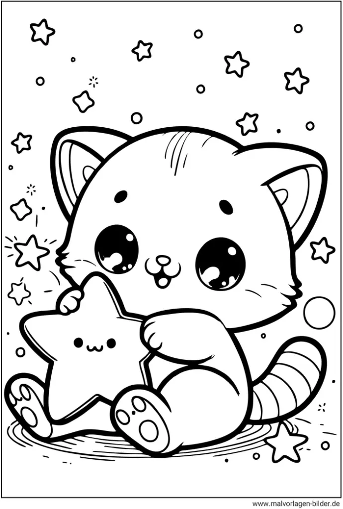 malvorlage-katze-mit-stern