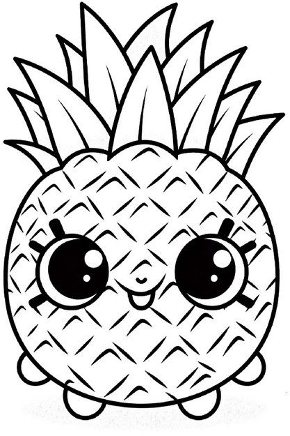 malvorlage-kawaii-ananas-ausmalbild