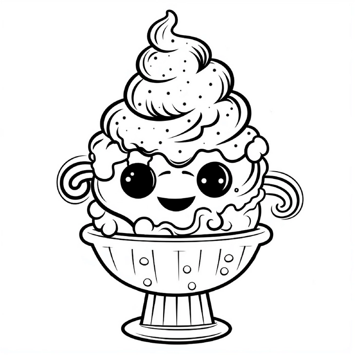 malvorlage-kawaii-eisbecher-ausmalen