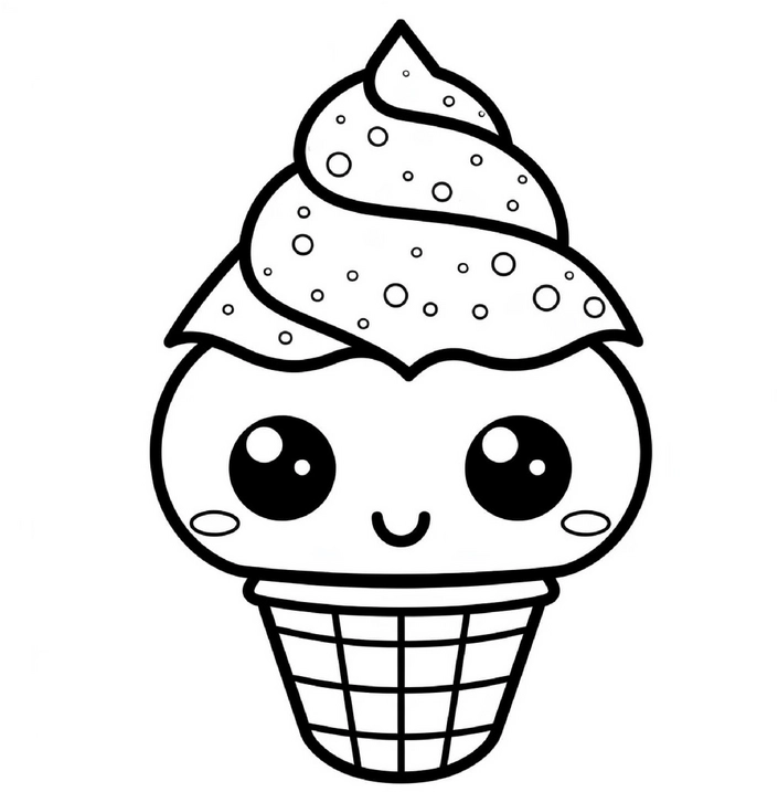 malvorlage-kawaii-eiscreme-mit-laecheln