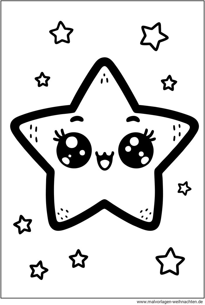 malvorlage-kawaii-stern-funkelnde-sternen