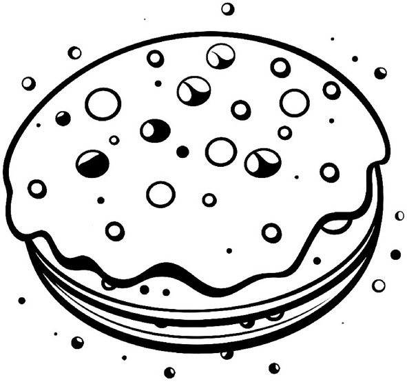 malvorlage-keks-mit-schokoladenglasur-und-zuckerkugeln