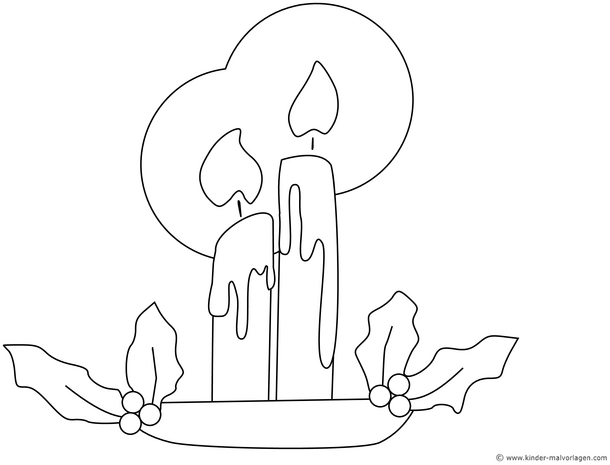 malvorlage-kerzen-mit-stechpalme-fuer-weihnachten