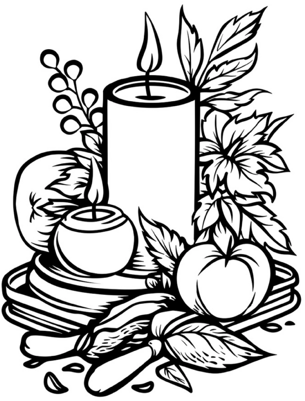 malvorlage-kerzen-obst-pflanzen-gestalten