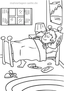 malvorlage-kind-im-bett-ausmalen