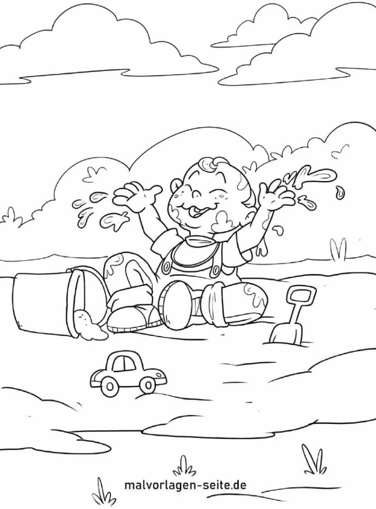 malvorlage-kind-im-matsch-spielen