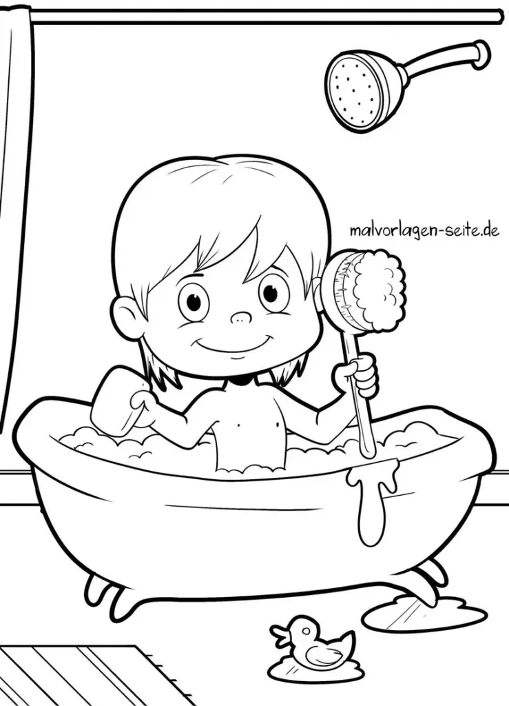 malvorlage-kind-in-badewanne-ausmalen