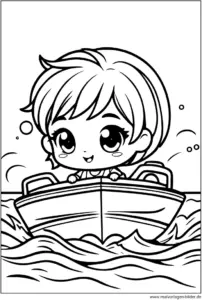 malvorlage-kind-motorboot-ausmalbild