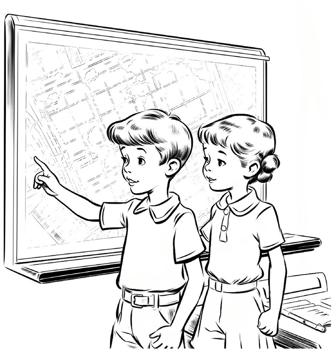 malvorlage-kinder-beim-planen-lernen