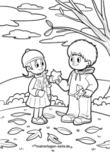 malvorlage-kinder-herbst-bunte-blaetter