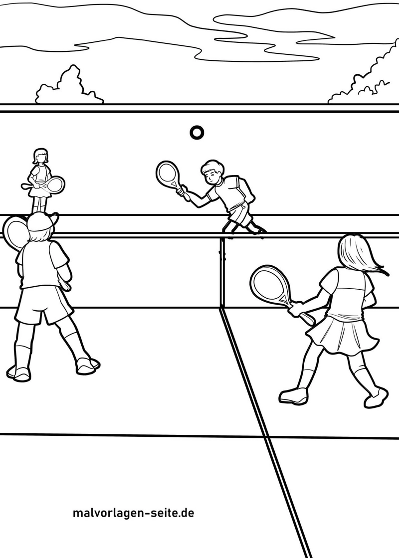 malvorlage-kinder-tennis-spielen