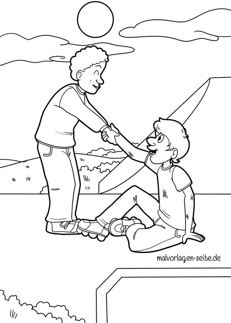 malvorlage-kinderfreundschaft-spielplatz