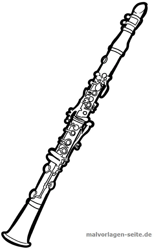 malvorlage-klarinette-ausmalbild-musik-instrumente