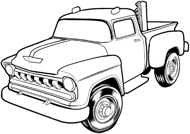 malvorlage-klassischer-pickup-truck-zum-ausmalen