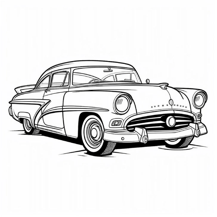 malvorlage-klassisches-auto-1950er-jahre