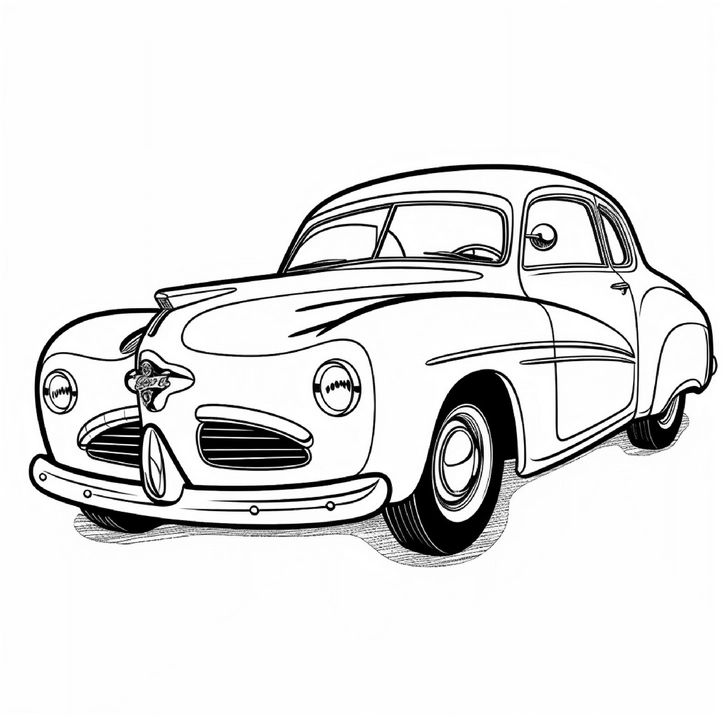malvorlage-klassisches-auto-nostalgische-formen