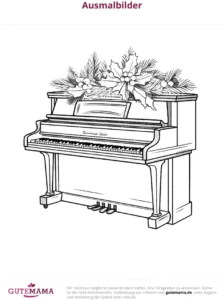 malvorlage-klavier-tannenzweige-beeren