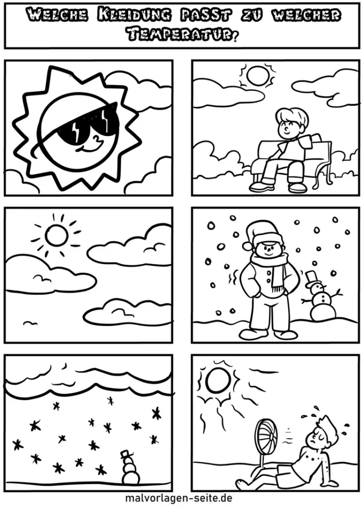 malvorlage-kleidung-zur-temperatur-ausmalen