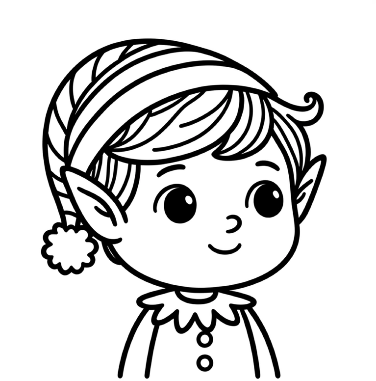 malvorlage-kleiner-elf-mit-weihnachtsmuetze