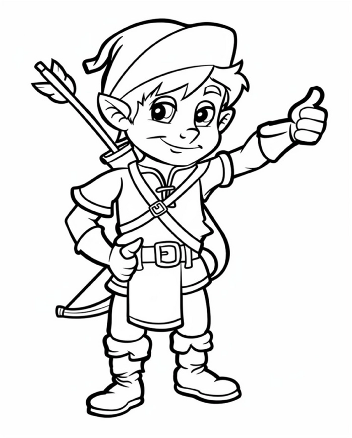 malvorlage-kleiner-held-mit-daumen-hoch