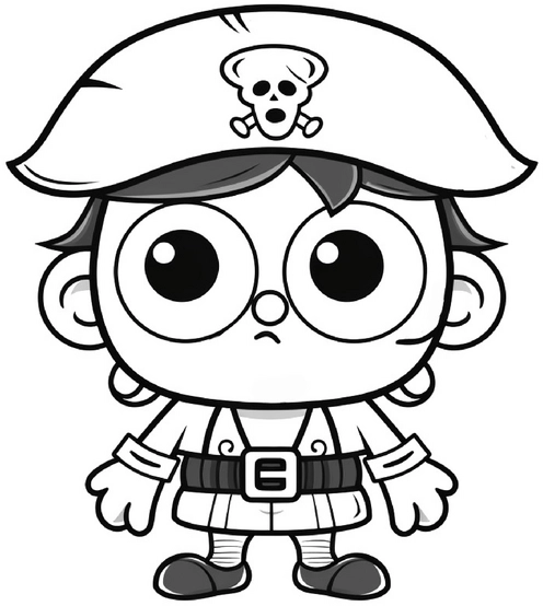 malvorlage-kleiner-pirat-mit-totenkopf