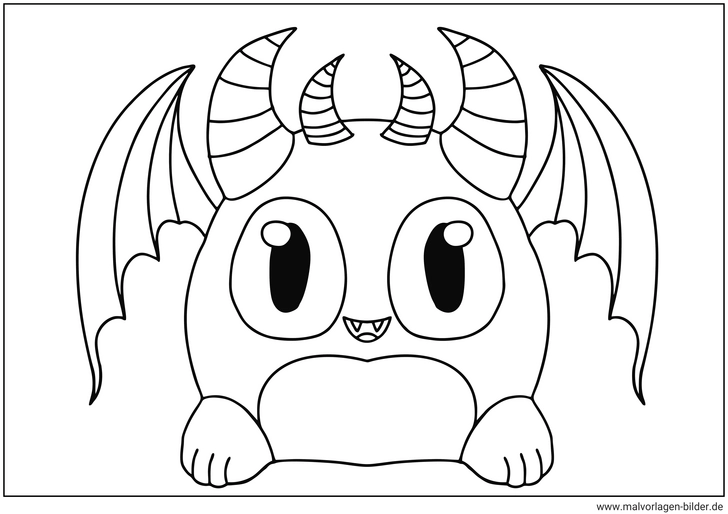 malvorlage-kleiner-suesser-drache