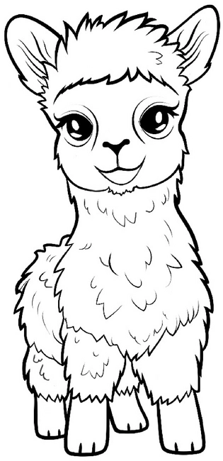 malvorlage-kleines-lama-ausmalbild