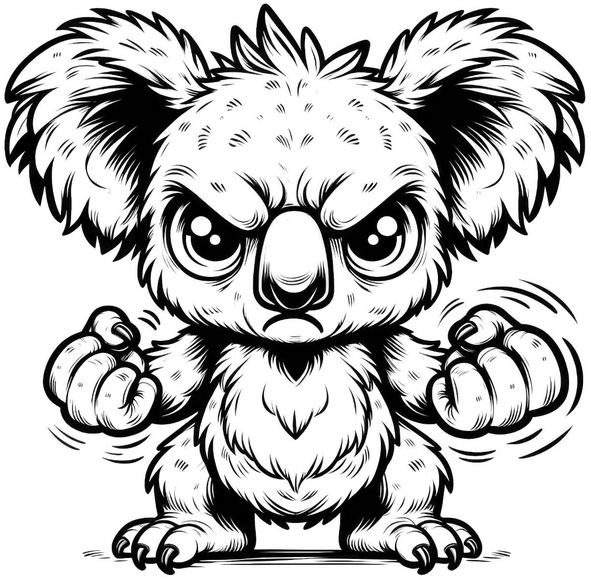 malvorlage-koala-angespannt-und-kreativ